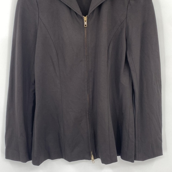 Peace of Cloth Panticular Blazer Jacket Womens Size Small Brown Full Zip Collar - Picture 4 of 11
